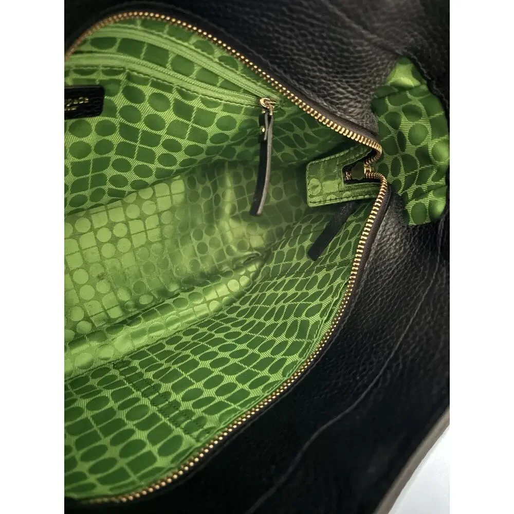Kate Spade Black Perforated Pebbled Leather Satchel Shoulder Handbag EUC, $398.